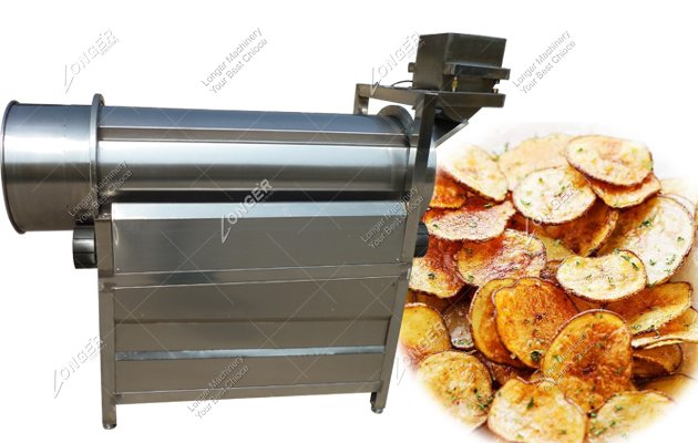 Drum Potato Chips Flavoring And Seasoning Machine For Sale